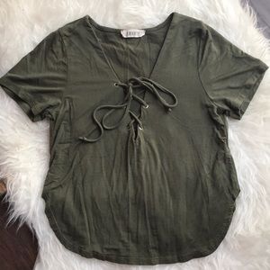 Olive Short Sleeve Top